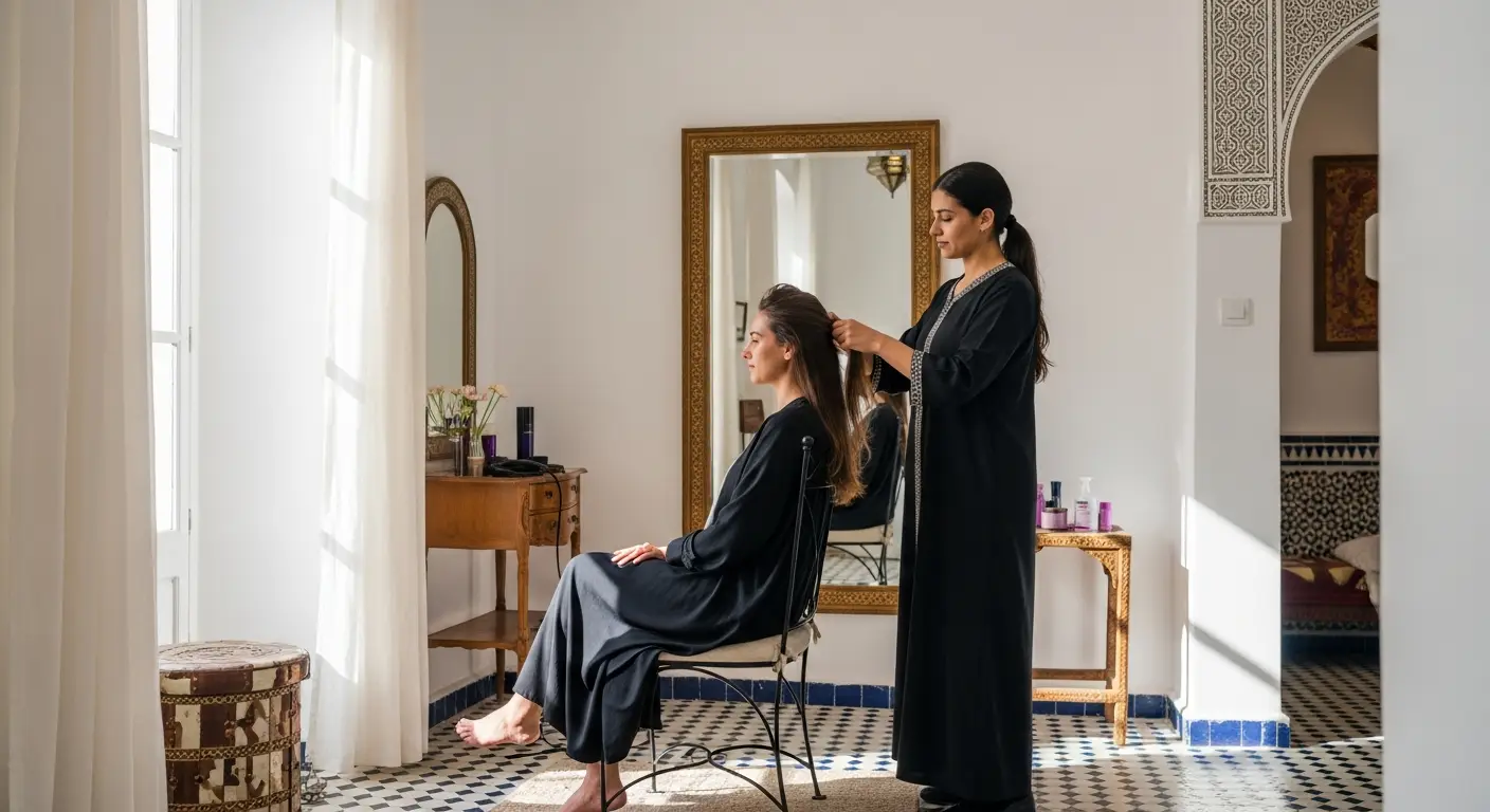 expérience spa coiffure à domicile Marrakech